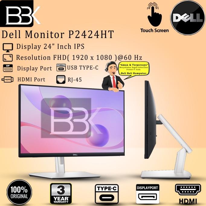 Monitor Dell P2424Ht 24 Inch Ips 1920X1080 60Hz Touchscreen Usb-C Hub Dancersfrank
