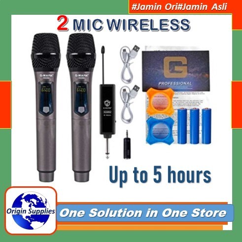 Mic Microphone Mikrofon Wireless Portable Karaoke 2 Pcs Suara Jernih