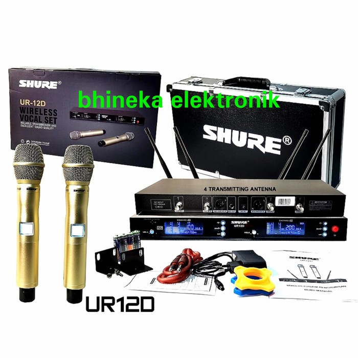 mic wireless shure UR12D / UR 12D / UR 12 D mic shure free koper