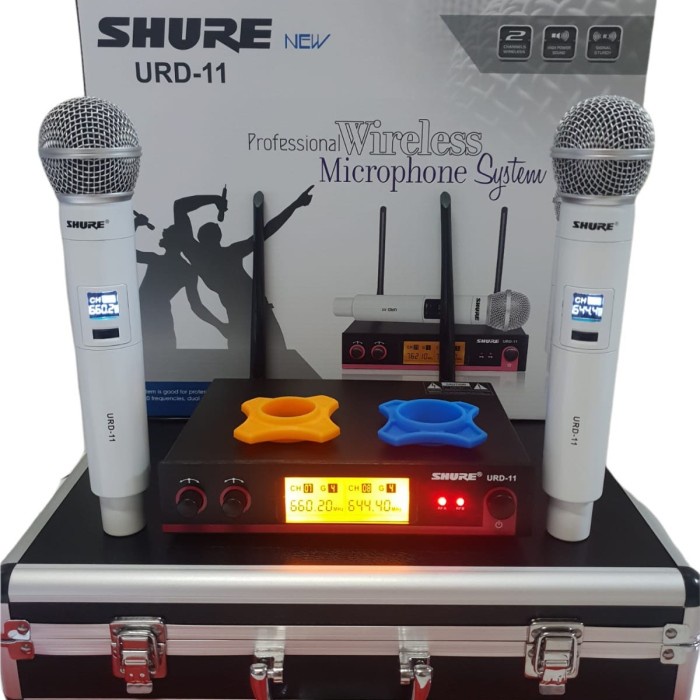Mic microphone wireless uhf shure URD11 2 mic handheld
