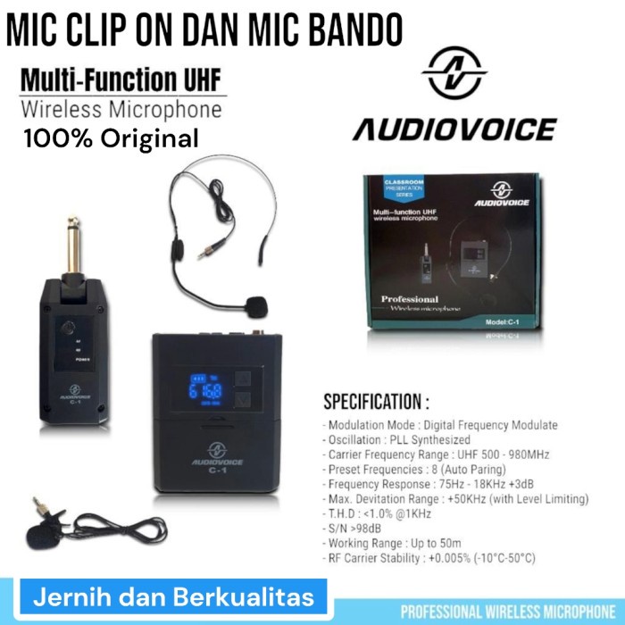 Mic Clip On Wireless Mic Imam Masjid/Ceramah/Presentasi Original