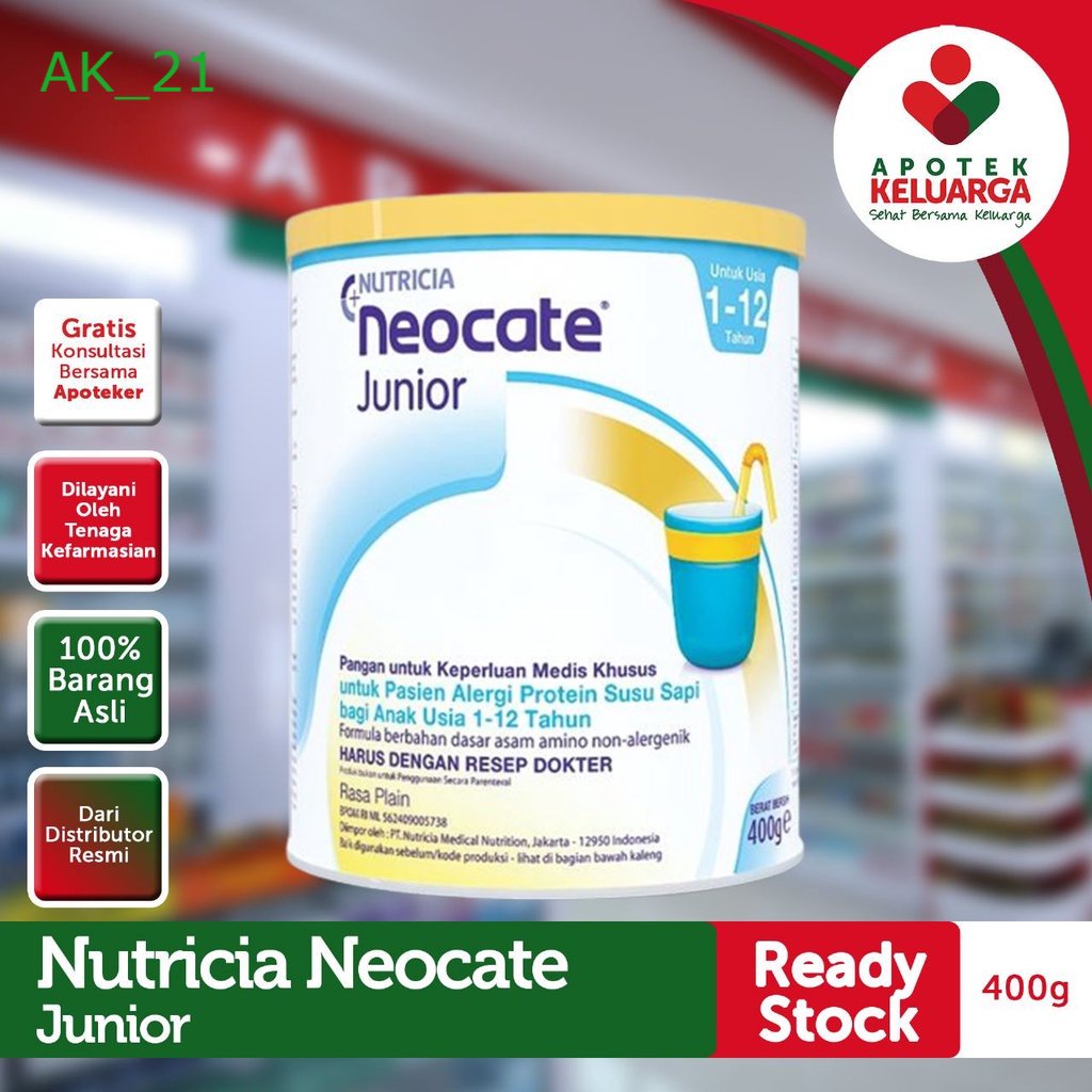 

SUSU NEOCATE JUNIOR 400 GRAM #SUSU ALERGI PROTEIN #SUSU ALERGI ANAK#SUSU MEDIS KHUSUS - APOTEK RESMI