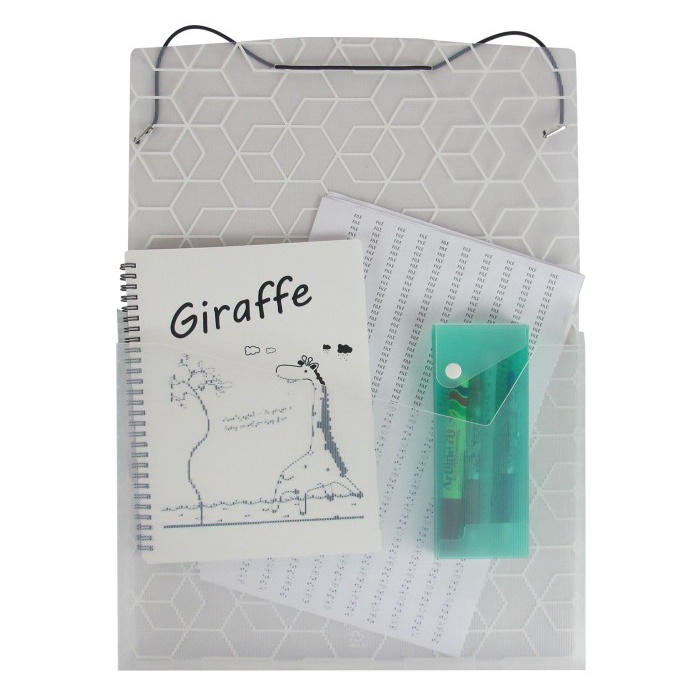 

Ready Eagle Carry File Box Banded Folio / Map Tali Karet Elastis Motif Kubus High Quality