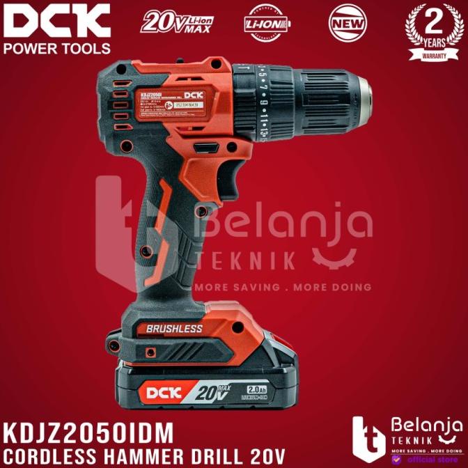 Dck Cordless Hammer Drill Kdjz2050Idm 20V Bor Impact Baterai Kdjz2050I