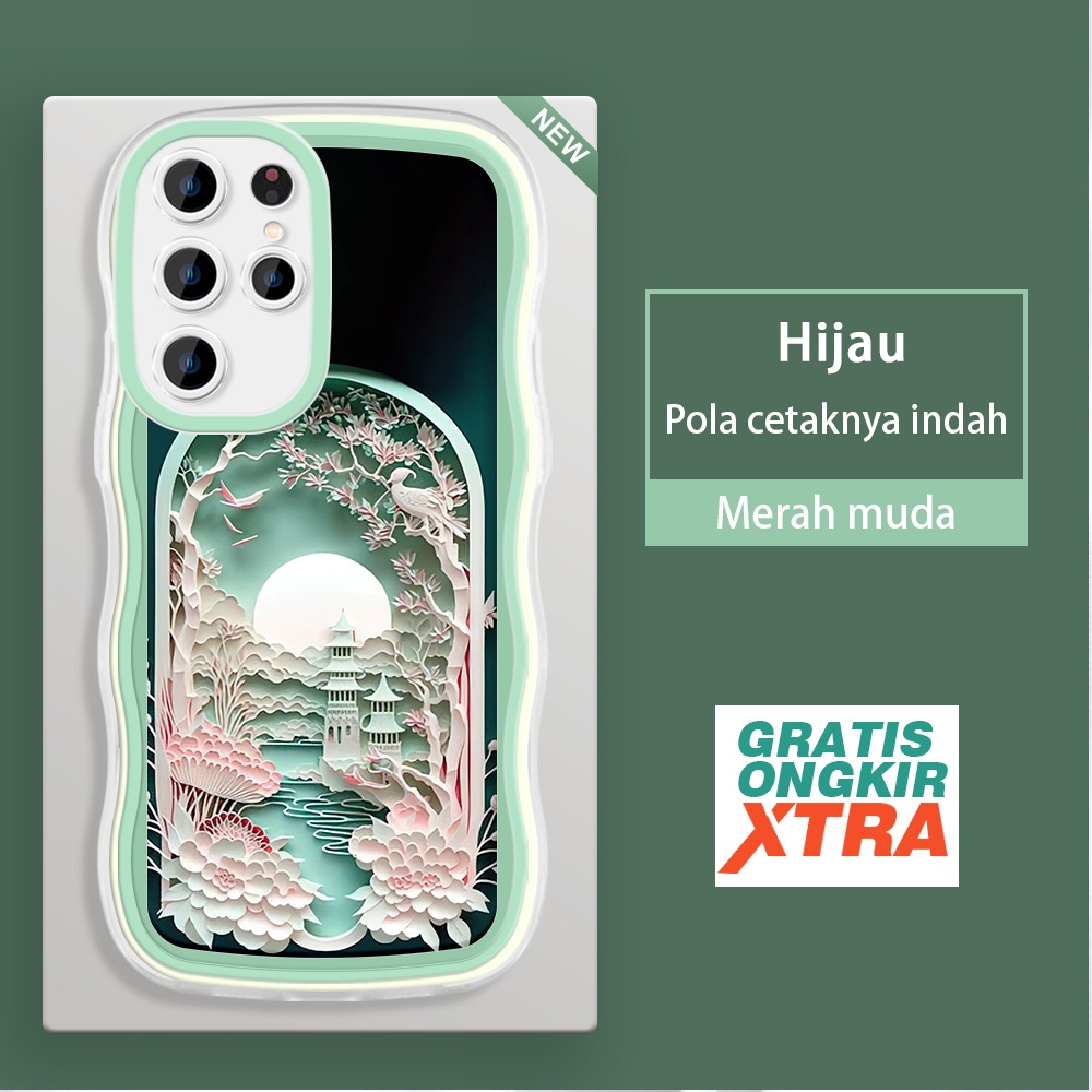 Samsung A71 S20 PLUS S21 FE Note 10 20 Plus S22 ULTRA 5G  Casing Ponsel  Memotong gaya Cina 3D  warn