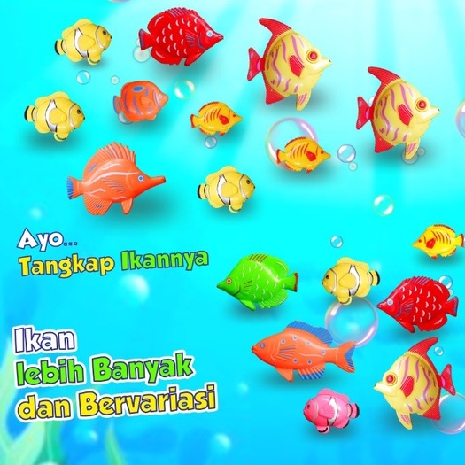 Mainan Ikan Pancing Magnet/Aneka Ikan Pancingan Magnet/Mainan Edukasi Anak Pancingan Ikan/Mainan