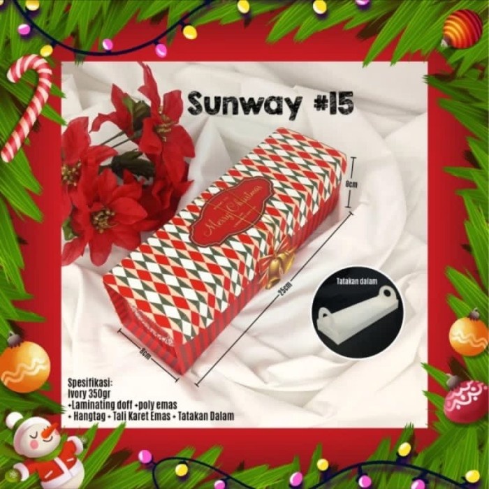 Box Kotak Merry Christmas Dus Packaging Hampers Bolu Gulung Natal