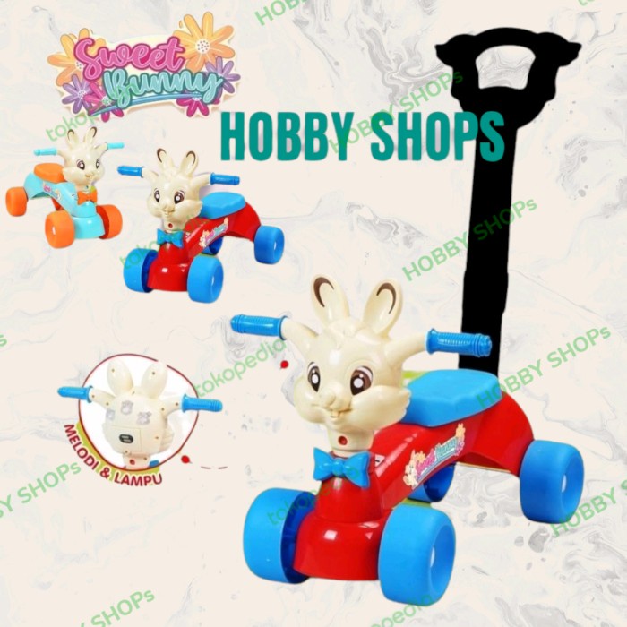 Shp Sb 552 Mobil Dorong Kelinci Musik - Mainan Anak Mobil Dorong Ready