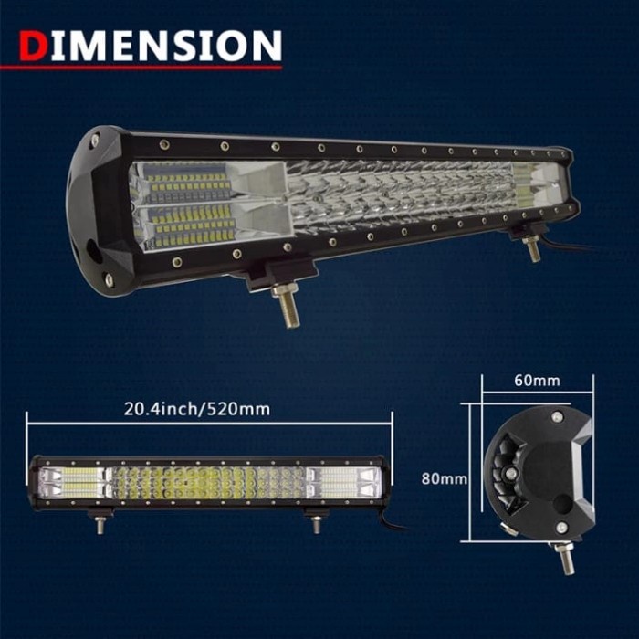 ✨COD Led Bar 288 W 50-55 Cm Offroad Light Bar Waterfrop Osram Putih Biru Terbatas