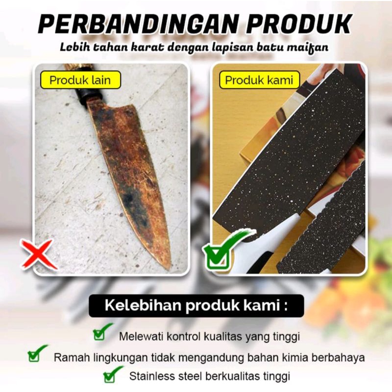 Set Pisau Dapur isi 5 Pcs Viral