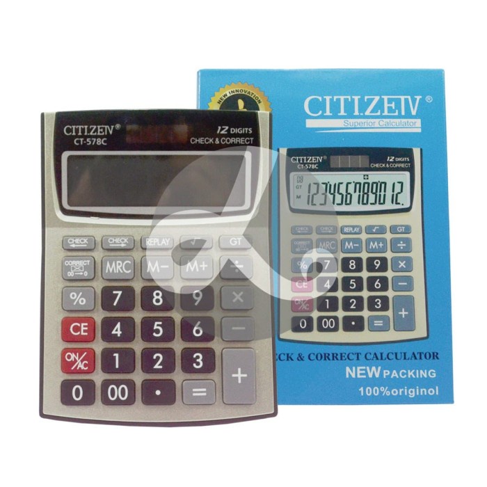 

Calculator Kalkulator Check & Correct Citizeiv CT-578C 578 C 12 Digits