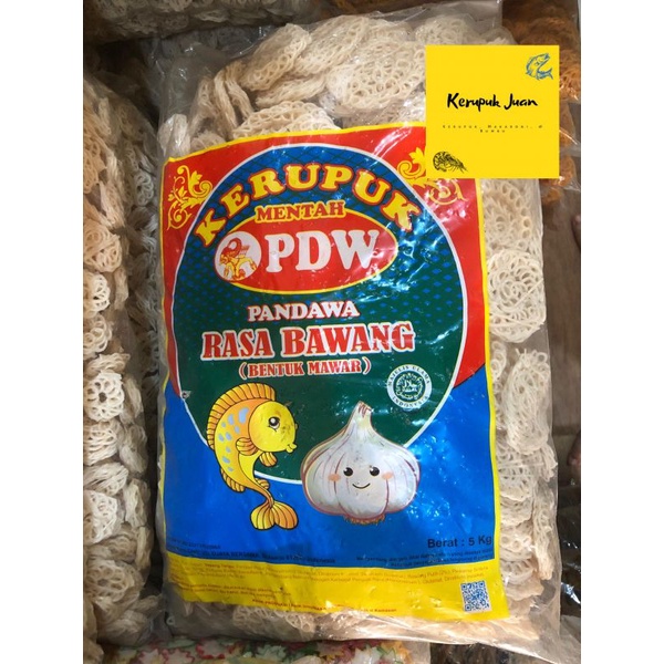 

Kerupuk Mawar Besar Mentah Cap Pandawa 5 KG / 1 Bal