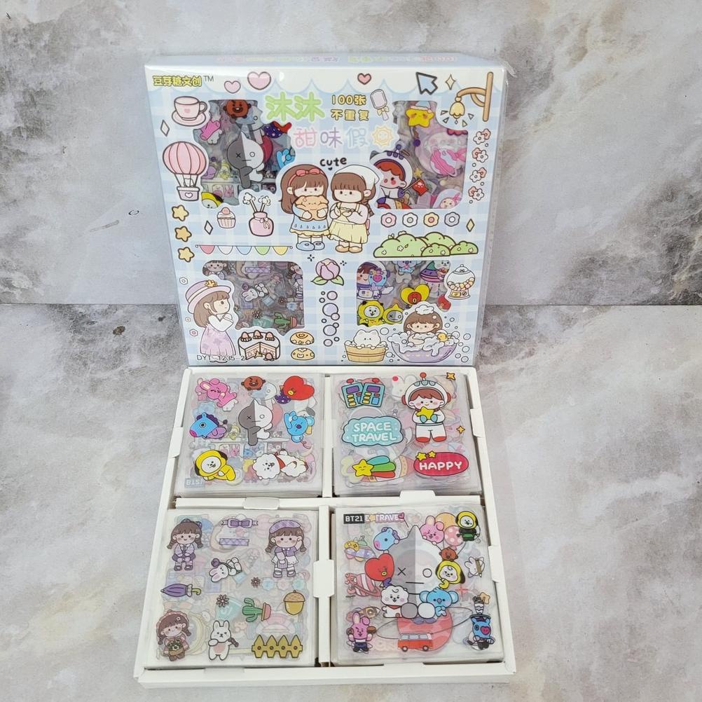 

Original Stiker Momo x BTS 100 pcs Stiker Motif Korea Lucu Anti Air Stiker Waterproof isi 100 Terlaris