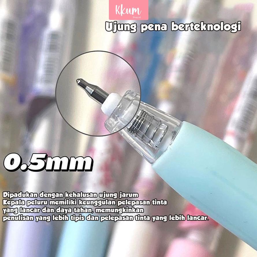 

Original 6 PCS Pulpen gel ST 0.5mm/ Gel pen mekanik sanrio hitam LKL384