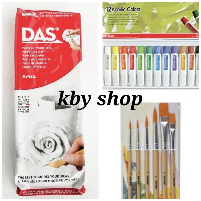 

Paket Das Clay 250 Gr Cat Acrylic 12 Warna Dan Kuas 6Buah Akrylik Kode 419