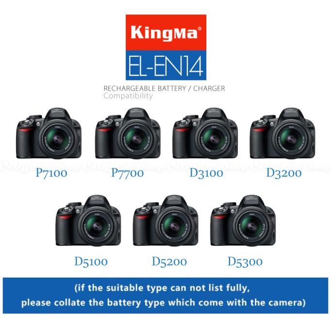 KingMa Baterai EN-EL14 Battery D3300 D3200 D5100 D5500 D5600 Ni Kon