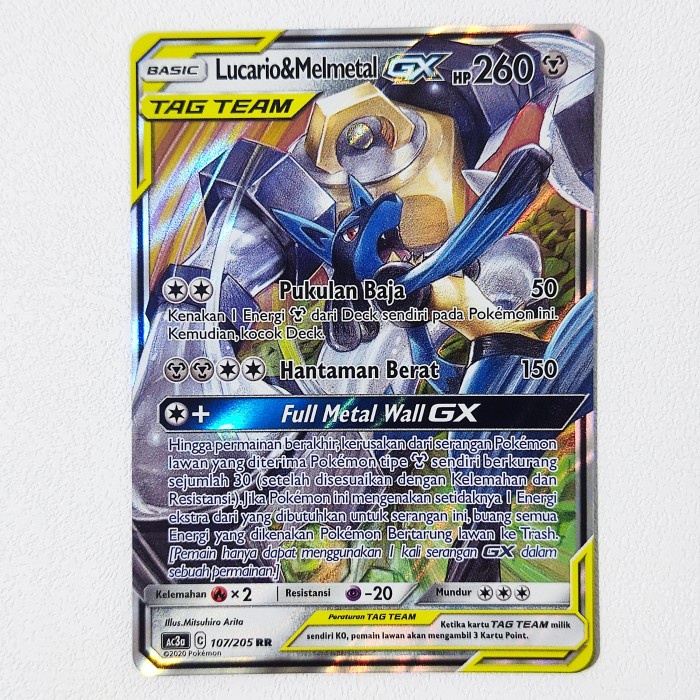 LUCARIO & MELMETAL GX TAG TEAM 107/205 AC3A - KARTU POKEMON INDONESIA