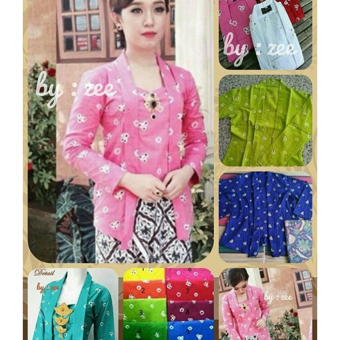 Atasan Kebaya Kutubaru Jumputan Pastel Modern Blus Batik Jumput