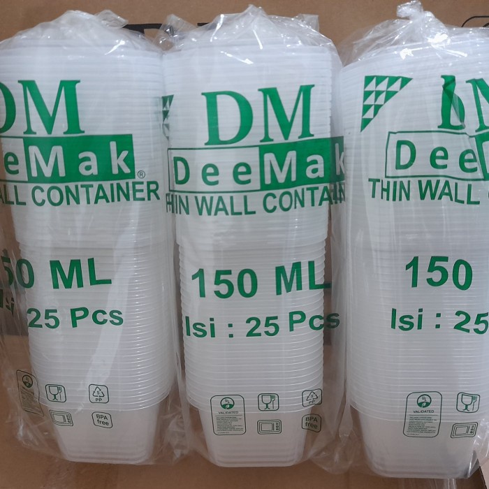 

TERLARIS THINWALL 150 ML SQUARE MINI - 150ML SQ Mini - ISI 25 Set