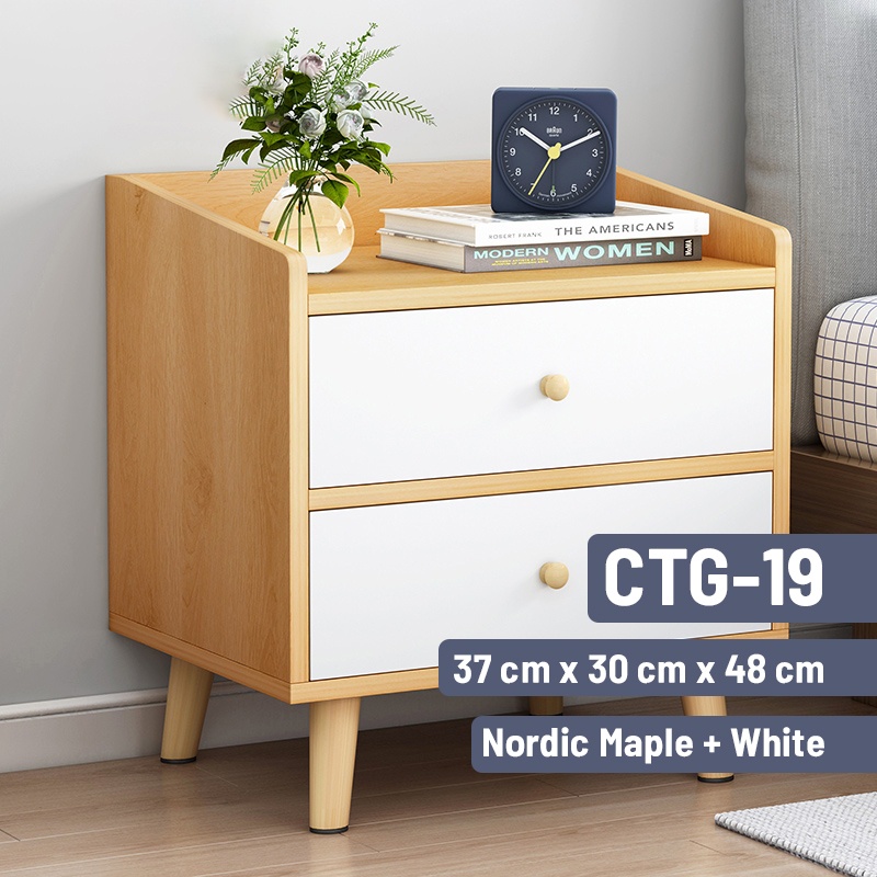 DTG- Meja Nakas Kecil Lemari Penyimpanan Tempat Tidur Furnitur Kamar Tidur Rumah / Penyimpanan Multifungsi-CTG-17