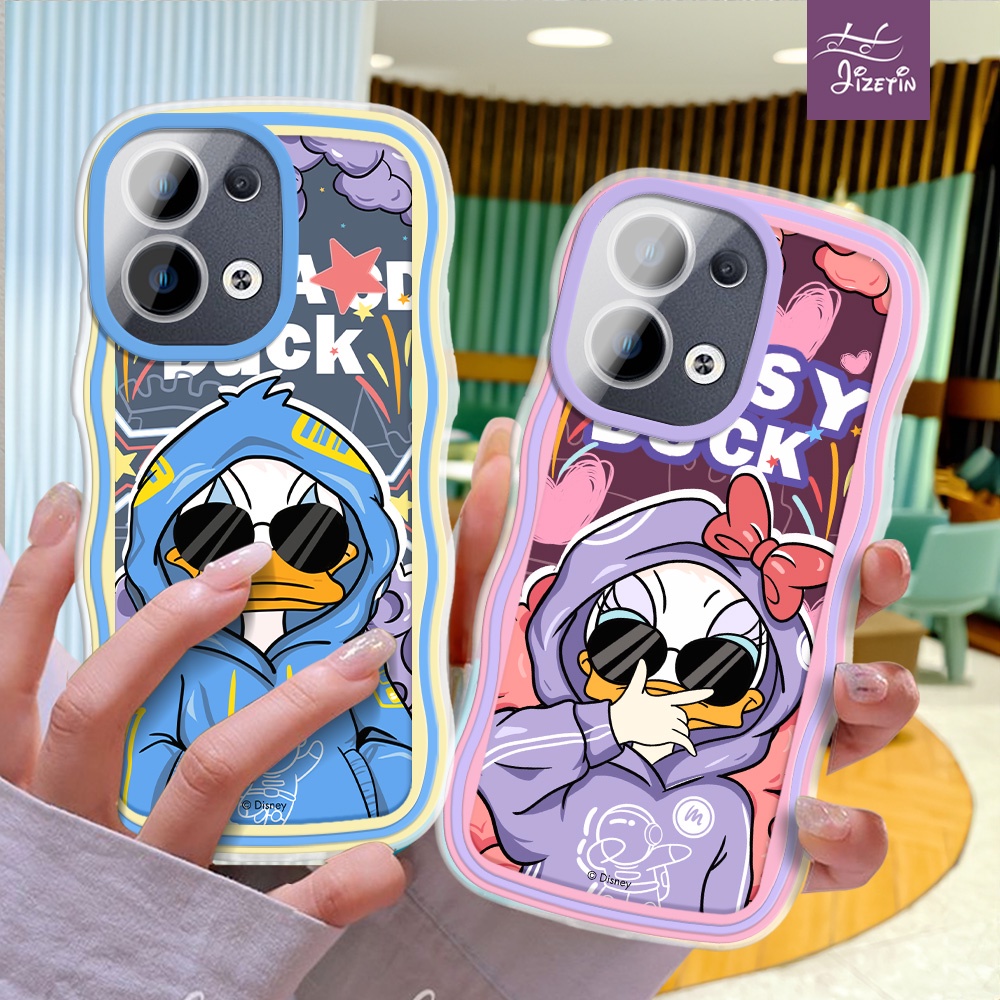 Donald Duck Bergaya Hip-hop dengan Cat Air Casing ph bentuk aneh untuk for OPPO Reno 9 8/T/Z 7/Z/life 6/LIFE 5 4/F/LIFE 3 2Z 4G/5G soft case lucu cewek kece handphone ponsel plastic