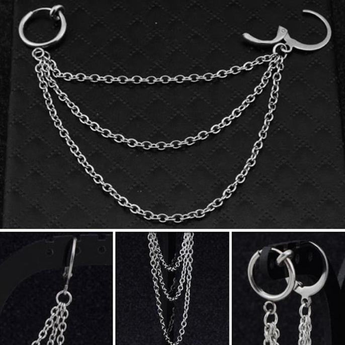 Anting pria wanita korea tindik jepit tusuk BTS GOT7 KPOP - J17 T17