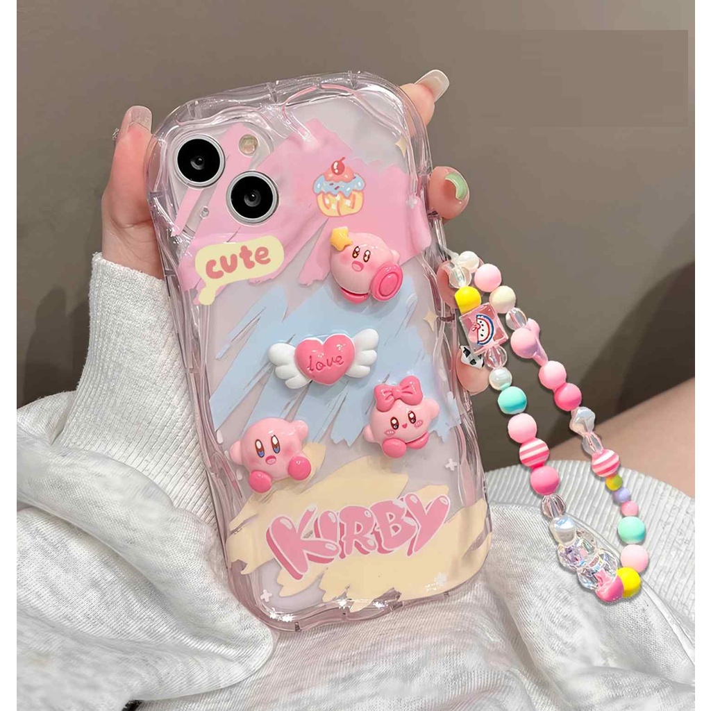 iPhone 11 11 Pro Max Silicone Case Cute Lucu Motif Kirby 3D bracelet Chain Manik Manik
