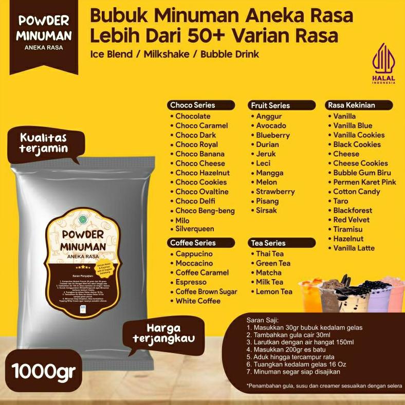 

Hot - Bubuk Serbuk Minuman 1 kg Semua Aneka Rasa Bubuk Minuman Kekinian 1000 Gram Instan Drink Flavor Powder Boba Drink C27