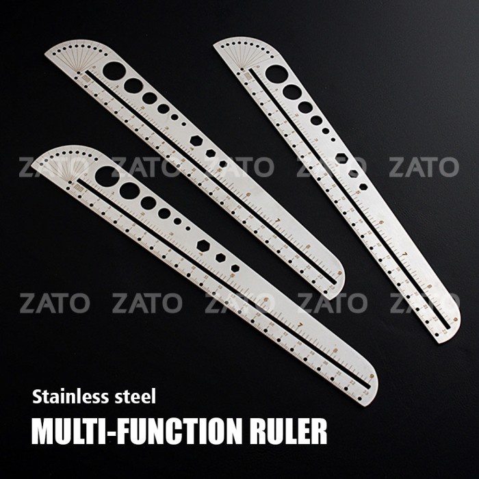 

MULTI-FUNCTION RULER - STAINLESS STEEL - Penggaris - leather tools