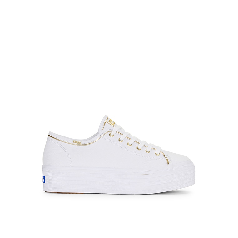 Sepatu Sneakers Keds Original Wanita Sneaker Kanvas upper Branded Elegan Triple Up Canvas Piping Cew