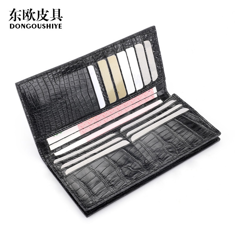 Dompet Kulit Asli Pria, Setelan Dompet Kulit Buaya Banyak Slot Kartu, Tas Genggam Kulit Asli Semua C