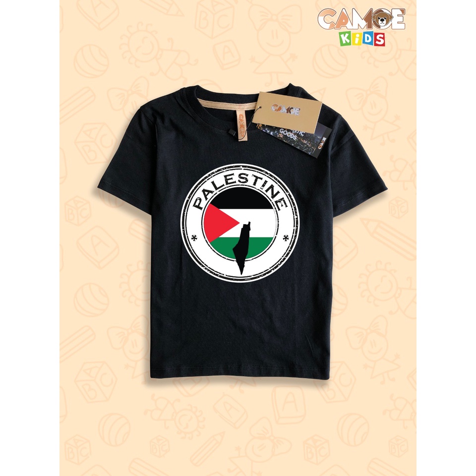 Baju Kaos Anak KIDS CAMOE Peta Palestine Logo Palestina Flag
