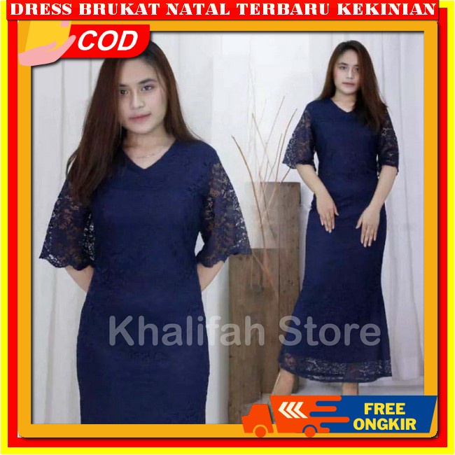 Dress Brokat Terbaru 2023 Drees Brukat Dewasa Murah Merah Burkat Dres Wanita Kristen Brukat Pesta Me