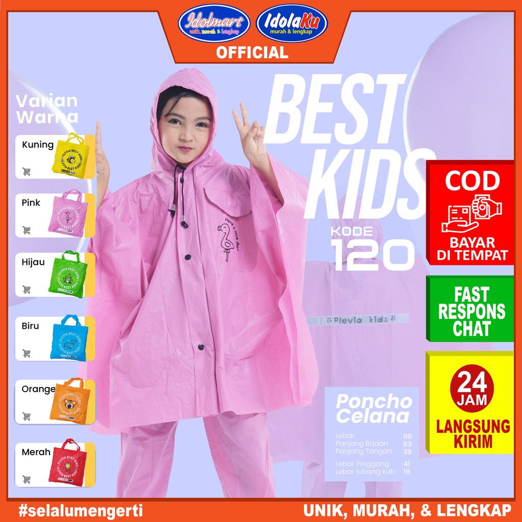 Jas Hujan Anak Perempuan Laki Sd Usia 12 Tahun Laki2 7 8 10 5 Sekolah Mantel Bocah Atas Bawah Ponco 