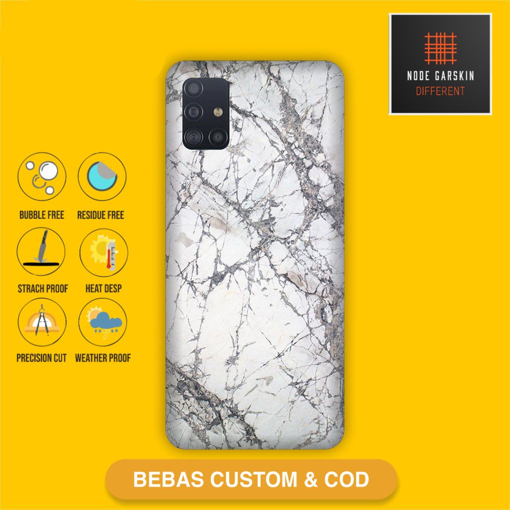 Garskin Skin Vinyl Samsung A51 A71 Fullbody Atau Backonly - Bisa Custom - marble Case Sticker Protec