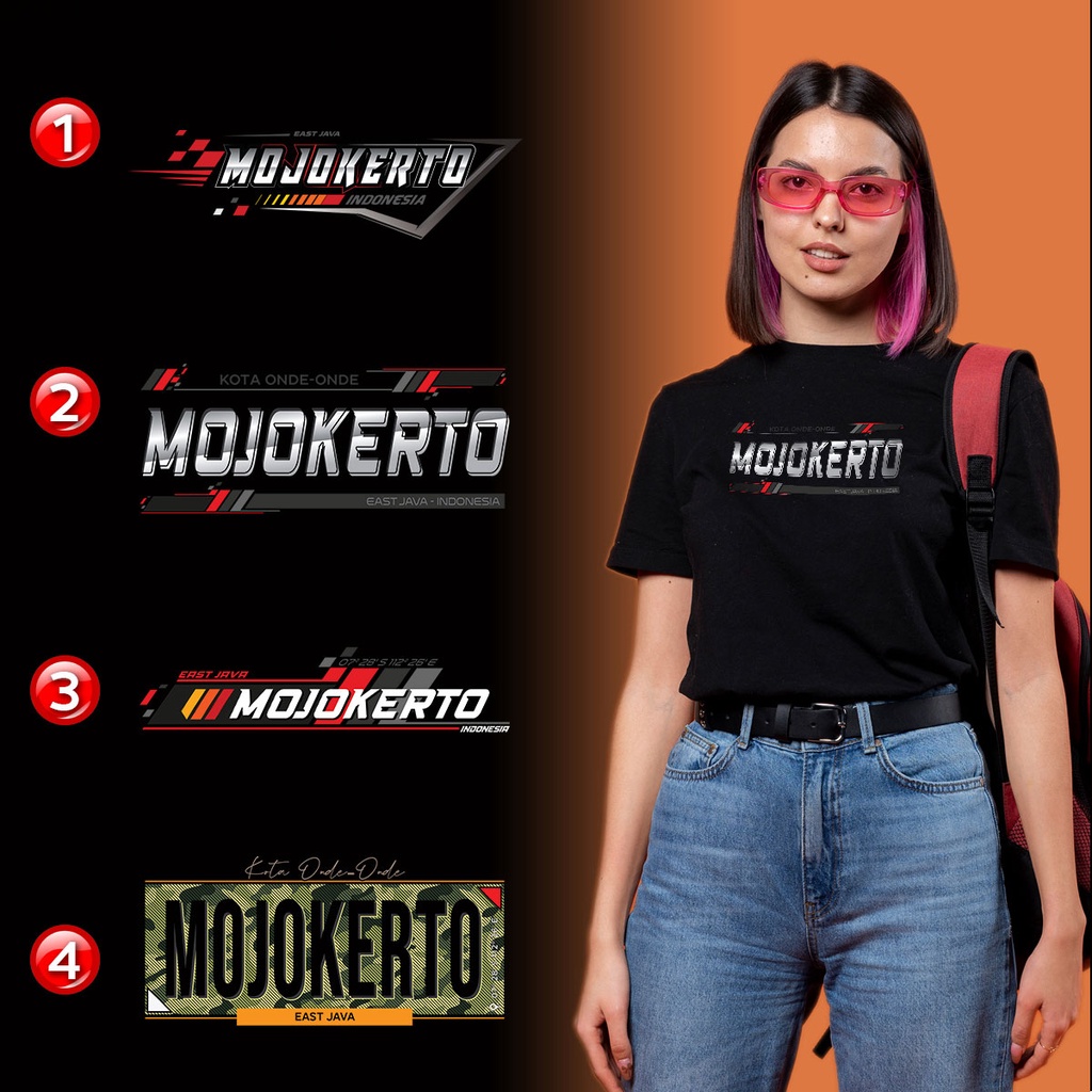 Kaos Distro MOJOKERTO Premium - 4 PILIHAN DESAIN MOJOKERTO - XMJK4