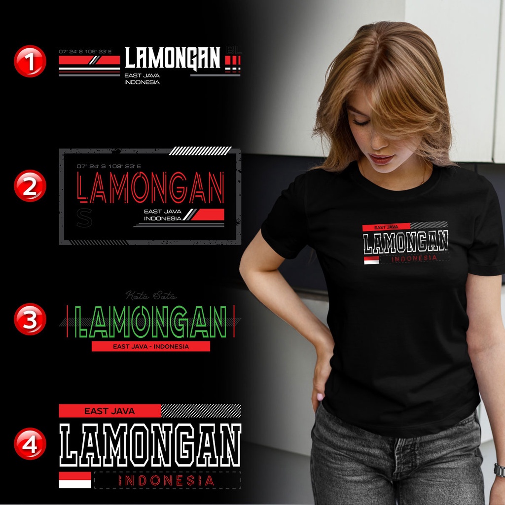 Kaos Distro LAMONGAN Premium - 4 PILIHAN DESAIN LAMONGAN - XLMG1