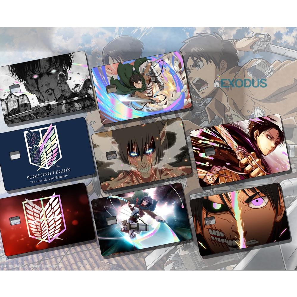 

promo Attack on Titan Hologram Skin / Sticker kartu ATM Shingeki no Kyojin terbaru