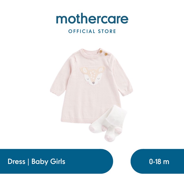 Mothercare My First Knitted Dress and Tights Set - Dress Bayi Perempuan (Pink)