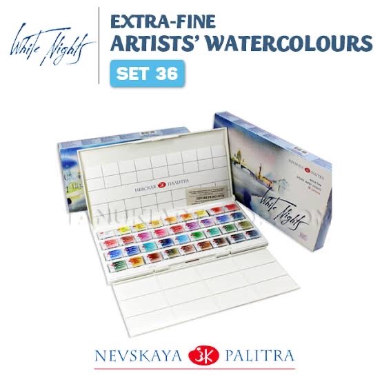 

White nights watercolor by nevskaya palitra 36 colors