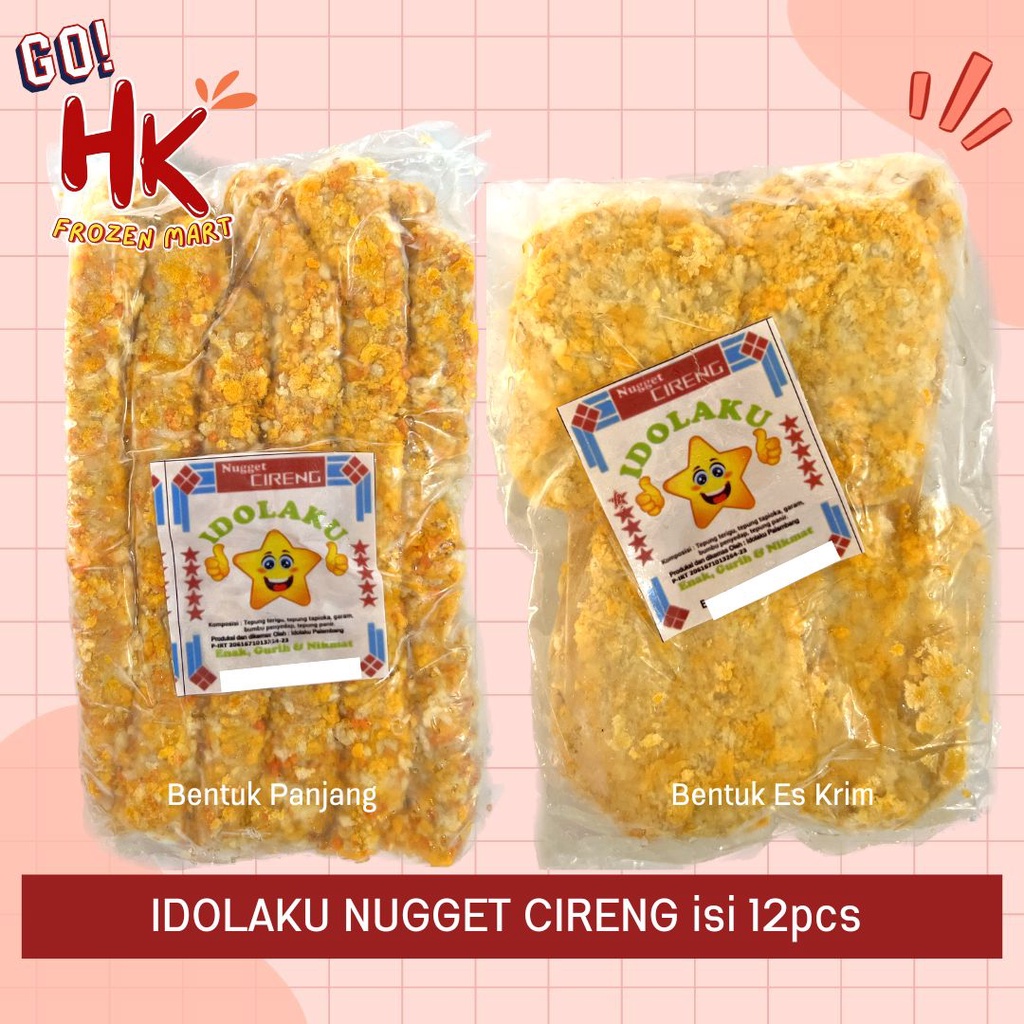 

Idolaku Nugget Cireng Stik & bentuk Ikan isi 12 | naget sagu panjang suka suka HK Frozen Mart