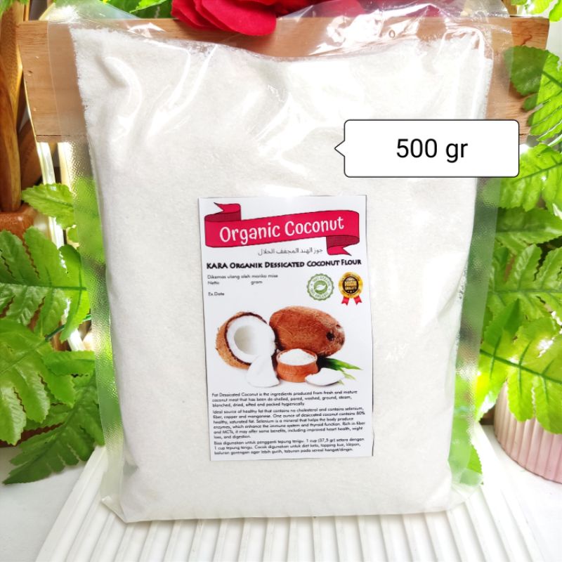 

[ 500 gr ] kelapa parut KARA dessicated coconut tepung kelapa dessicated coconut flour tepung keto kelapa organik