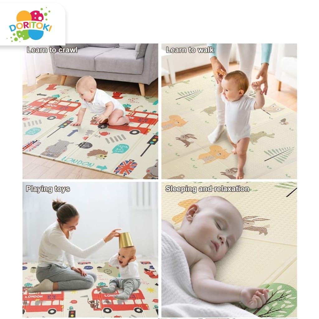 Dtoki X Speeds Karpet Lipat Playmat Bayi Karpet Bayi 180X200 Cm Matras Bayi Playmat Foam Lipat