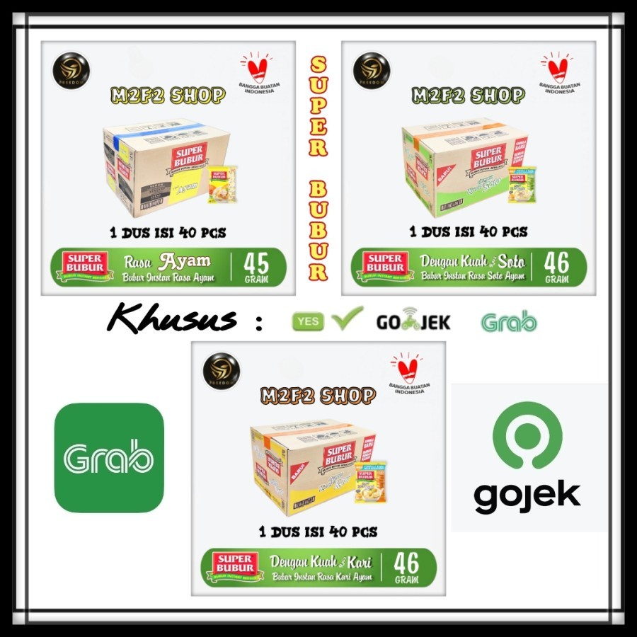 

Bubur Instant Kuah Beras Semua Rasa - 46 Gr Kemasan Karton (Khusus Blued/Gojek/Grab)