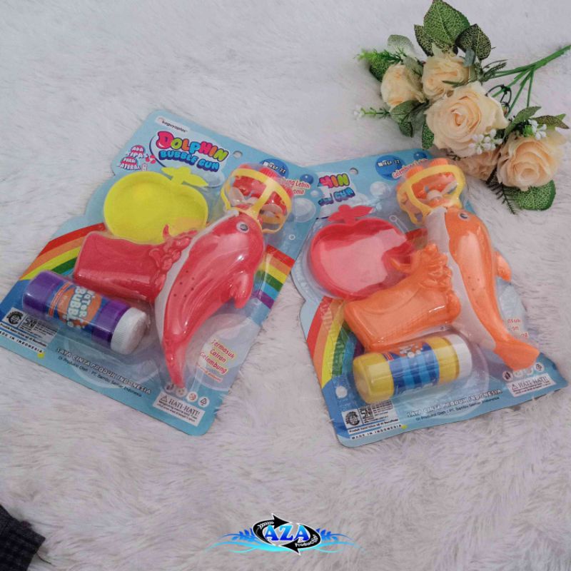 Mainan Gelembung ikan Baterai/ Pistol Bubble Ikan