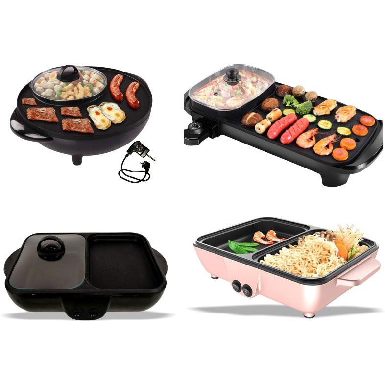 TERBARU ALAT PANGGANG DAGING ELEKTRIK 2 IN 1 & POT DENKI STEAMBOAT BBQ GRILL PAN PANCI HAN RIVER LIS