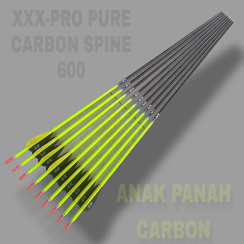 XXX-PRO PURE CARBON 600 - Pure Carbon Arrow Spine 600 -Full Karbon alat Olahraga