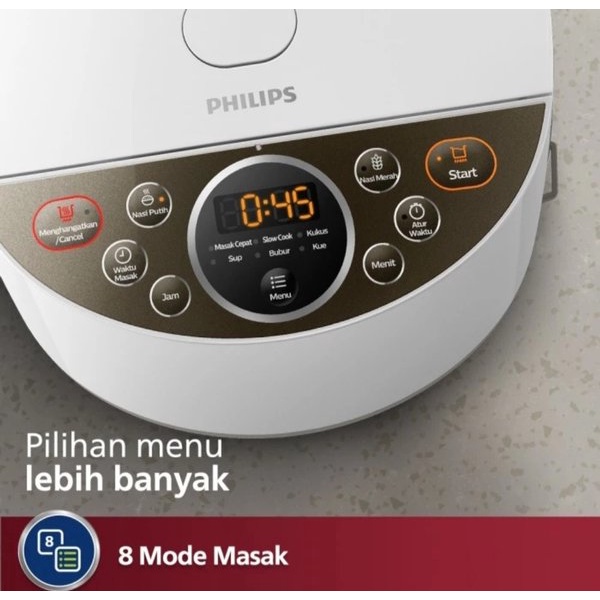 Philips Rice Cooker Digital 1.8 Liter - Hd4515 Itc_Ready