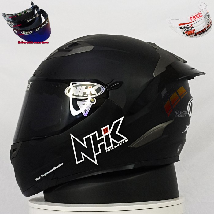 Nhk Rx9 Paket Ganteng Solid Black Doff Helm Nhk Full Face Original