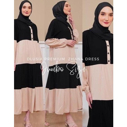 Ori Daster Arab Zhana Dress Jumbo By Dlusia - Baju Wanita - Baju Tidur Lapaksheila